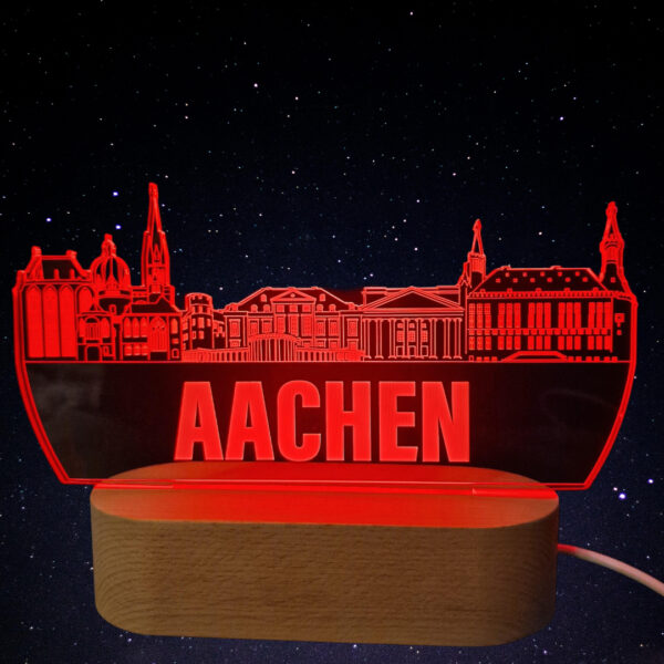 Aachen Skyline LED Lampe – 7 Farben wechselbar - Image 8