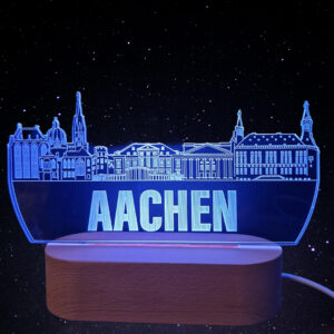 Aachen Skyline LED Lampe – 7 Farben wechselbar