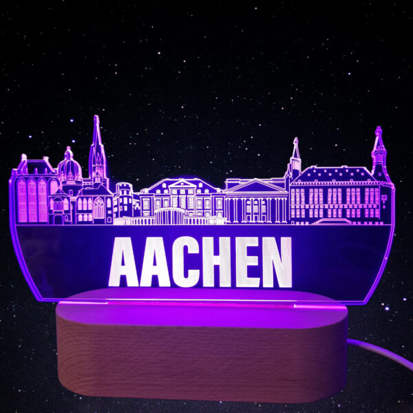 Aachen Skyline LED Lampe – 7 Farben wechselbar - Image 4