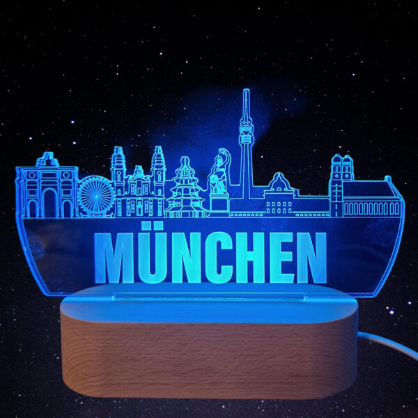 München Skyline LED Lampe – 7 Farben wechselbar - Image 8