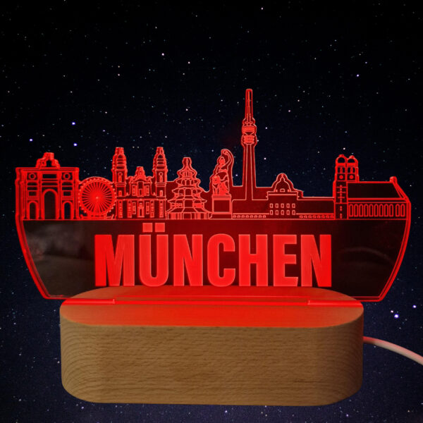 München Skyline LED Lampe – 7 Farben wechselbar