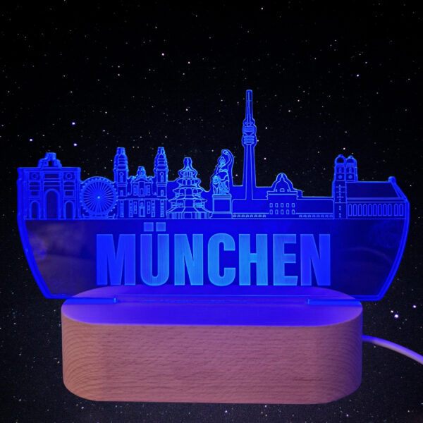 München Skyline LED Lampe – 7 Farben wechselbar - Image 7