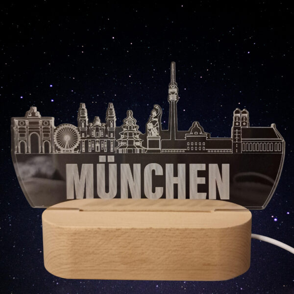 München Skyline LED Lampe – 7 Farben wechselbar - Image 3