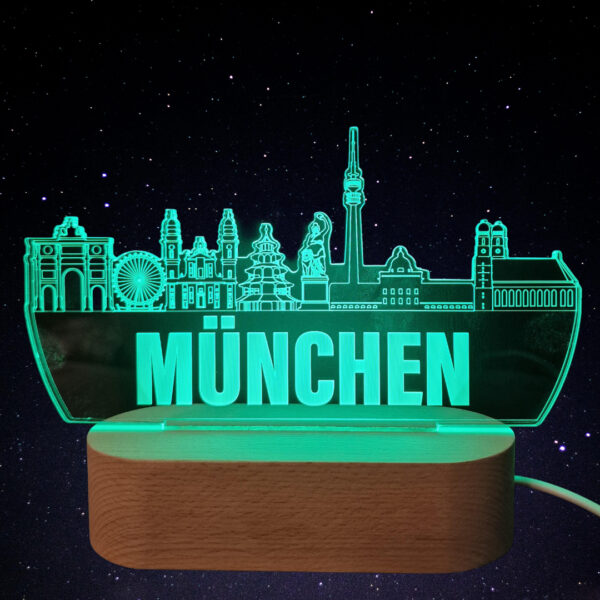 München Skyline LED Lampe – 7 Farben wechselbar - Image 2