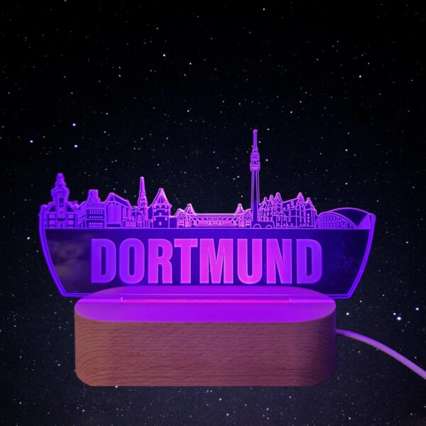 Dortmund Skyline LED Lampe – 7 Farben wechselbar - Image 7