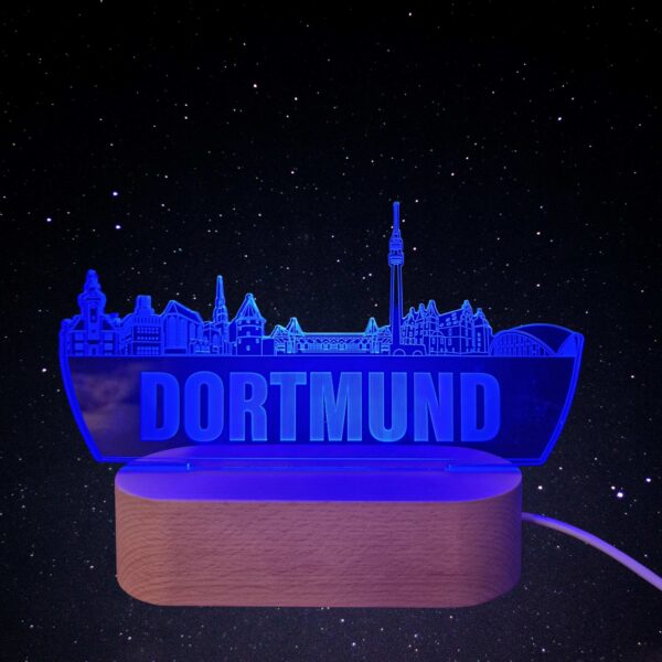 Dortmund Skyline LED Lampe – 7 Farben wechselbar - Image 6