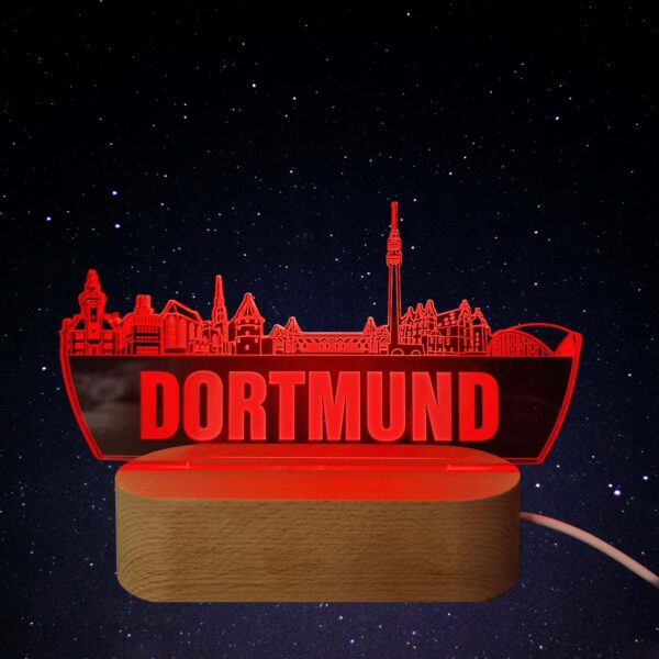 Dortmund Skyline LED Lampe – 7 Farben wechselbar - Image 4
