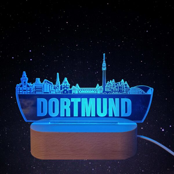 Dortmund Skyline LED Lampe – 7 Farben wechselbar - Image 3
