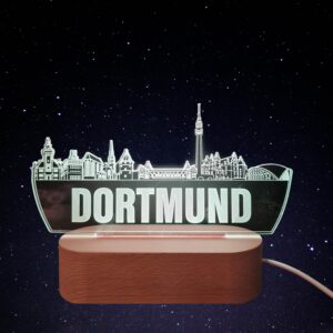 Dortmund Skyline LED Lampe – 7 Farben wechselbar
