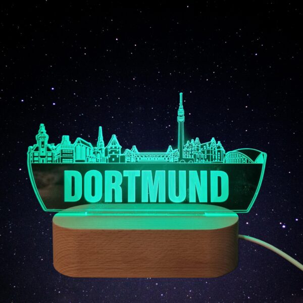 Dortmund Skyline LED Lampe – 7 Farben wechselbar - Image 2