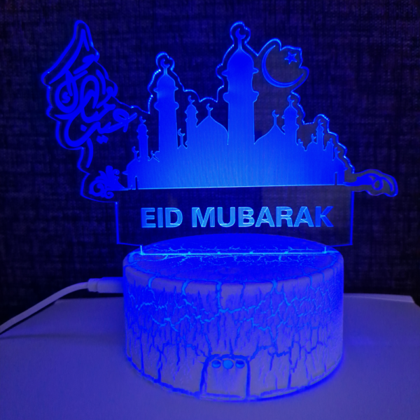 Eid Mubarak LED Lampe – Islamische Deko mit 7 Farben - Image 6