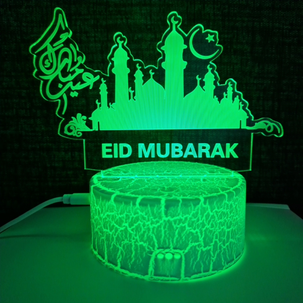 Eid Mubarak LED Lampe – Islamische Deko mit 7 Farben - Image 7