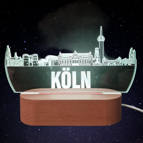 Köln Skyline LED Lampe – 7 Farben wechselbar - Image 6