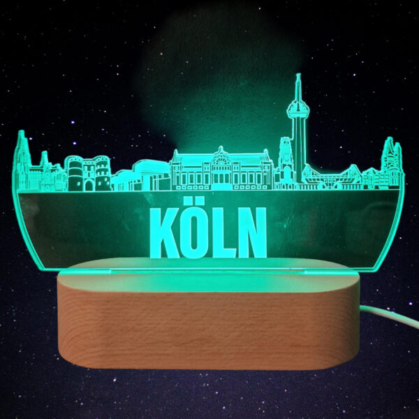 Köln Skyline LED Lampe – 7 Farben wechselbar - Image 5