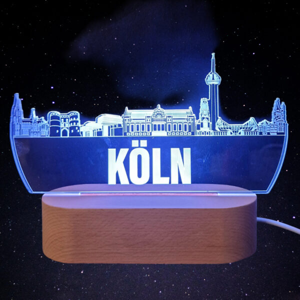 Köln Skyline LED Lampe – 7 Farben wechselbar - Image 4