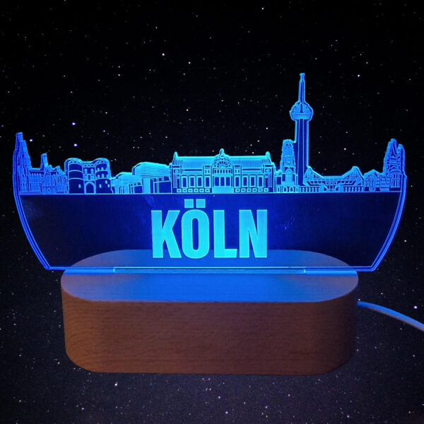 Köln Skyline LED Lampe – 7 Farben wechselbar - Image 3