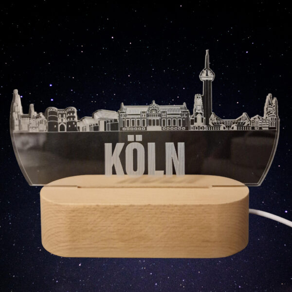 Köln Skyline LED Lampe – 7 Farben wechselbar - Image 2