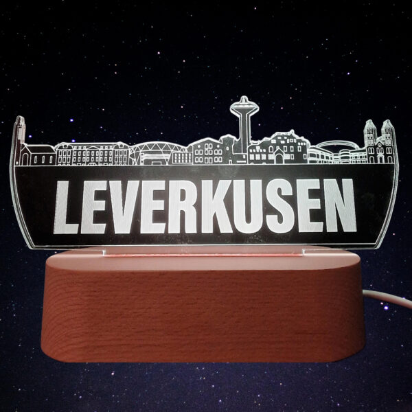 Leverkusen Skyline LED Lampe – 7 Farben wechselbar - Image 4