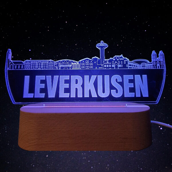 Leverkusen Skyline LED Lampe – 7 Farben wechselbar - Image 3