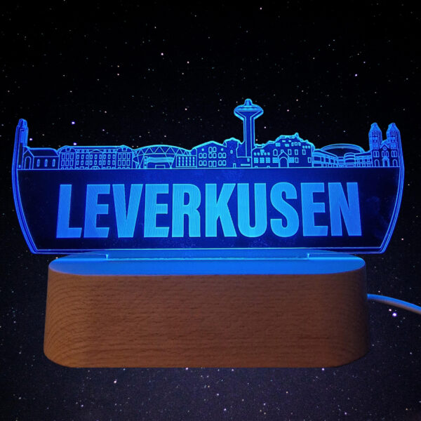 Leverkusen Skyline LED Lampe – 7 Farben wechselbar - Image 2