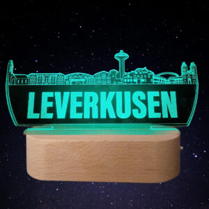 Leverkusen Skyline LED Lampe – 7 Farben wechselbar
